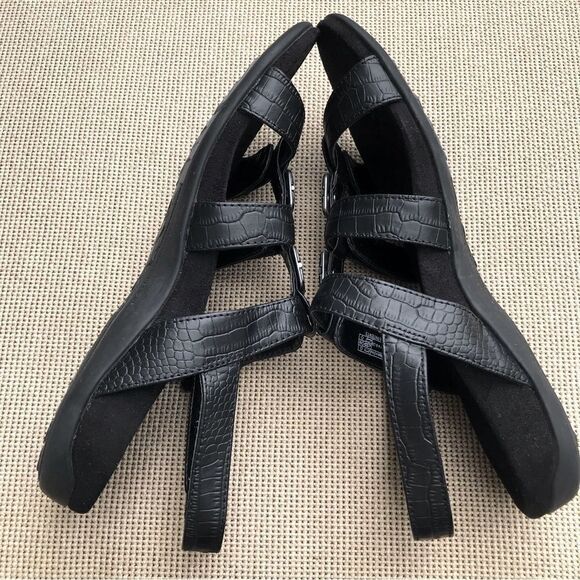 Vionic AMBER Black Triple Strap Embellished Orthotic Support Slingback Sandals - Picture 6 of 12